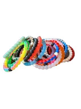 Lokai Bracelet Lot of 16 Unisex Silicone Stackable Colorful Rainbow Tie Dye